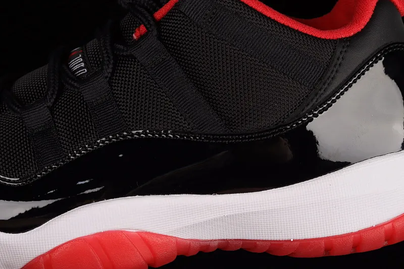 All categories Air Jordan Jordan series basketball shoes Air Jordan 11 F version Air Jordan 11 Low Bred AJ11 Joe 11 patent leather black and red genuine carbon low-top basketball shoes 528895-012